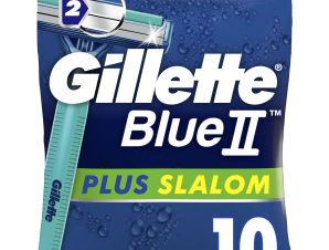 Gillette Blue II Plus Slalom Ξυραφάκια με 2 Λεπίδες & Ταινία από Aloe για Προστασία του Δέρματος από τους Ερεθισμούς 10 Τεμάχια