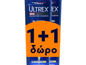 Ultrex Πακέτο Προσφοράς Men Shampoo Oil Control Refresh Shampoo για Λιπαρά Μαλλιά & Λιπαρή Ξηροδερμία 2x360ml Δώρο 1+1