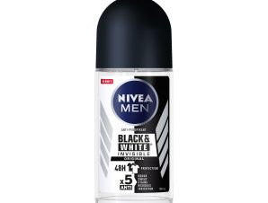 Nivea Men Black & White Invisible 48h Roll-On Ανδρικό Αποσμητικό Κατά των Λευκών Σημαδιών 50ml