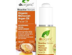 Dr Organic Moroccan Facial Argan Oil Μεταξένιο Λάδι Προσώπου με Αντιγηραντική Δράση 30ml