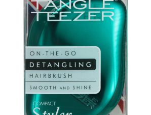 Tangle Teezer Compact Styler Detangling Hairbrush Επαναστατική Βούρτσα με Προστατευτικό Καπάκι, Ξεμπερδεύει Εύκολα τα Μαλλιά Emerald Green 1 Τεμάχιο