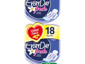 Every Day Fresh Super Ultra Plus Value Pack Μεγάλου Μήκους Λεπτές Σερβιέτες με Φτερά Προστασίας για Μεσαία & Μεγάλη Ροή 18 Τεμάχια