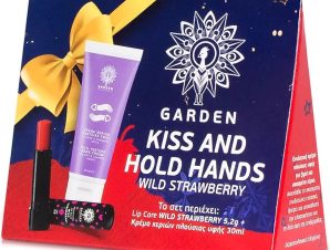 Garden Promo Kiss & Hold Hands Wild Strawberry Spf15 Protecting Lip Balm 5.20g & Rich Texture Hand Cream for Dry, Chapped Hands 30ml