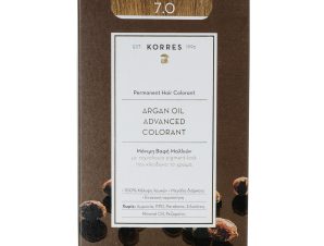 Korres Argan Oil Advanced Colorant Μόνιμη Βαφή Μαλλιών με Τεχνολογία Pigment-Lock που Κλειδώνει το Χρώμα 50ml – 7.0 ΞΑΝΘΟ ΦΥΣΙΚΟ