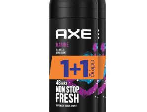 Axe Πακέτο Προσφοράς Marine 48h Non Stop Protection Deodorant Spray Ανδρικό Αποσμητικό Spay 48ωρης Προστασίας με Άρωμα Κέδρο & Λευκό Μόσχο 2x150ml