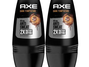 Axe Πακέτο Προσφοράς Dark Temptation 48h Anti Sweat Roll on Antiperspirant Αποσμητικό Αντιιδρωτικό με Ακαταμάχητο Άρωμα 2x50ml