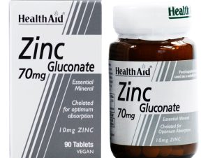 Health Aid Zinc Gluconate Ψευδάργυρος Γλυκονικός 70mg 90vegtabs