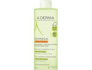 A-Derma Exomega Control 2 in 1 Anti-Scratching Emolient Cleansing Gel Ενυδατικό Gel Καθαρισμού για Ατοπικό – Ξηρό Δέρμα 500ml