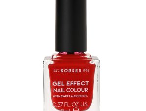 Korres Gel Effect Nail Colour Βερνίκι Νυχιών Απόλυτης Λάμψης & Διάρκειας, με Αμυγδαλέλαιο 11ml – Royal Red 53