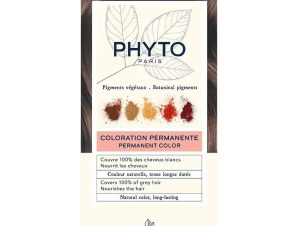 Phyto Permanent Hair Color Kit Μόνιμη Βαφή Μαλλιών με Φυτικές Χρωστικές, Χωρίς Αμμωνία 1 Τεμάχιο – 4.77 Καστανό Έντονο Μαρόν
